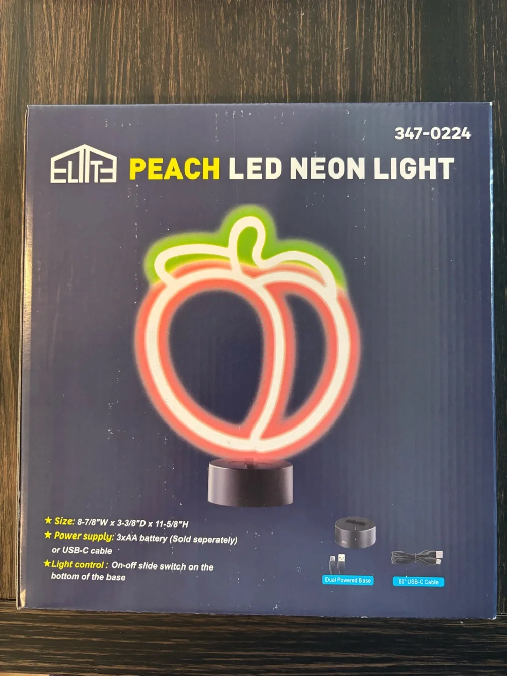 Brand New Never Opened Peach LED Neon Light